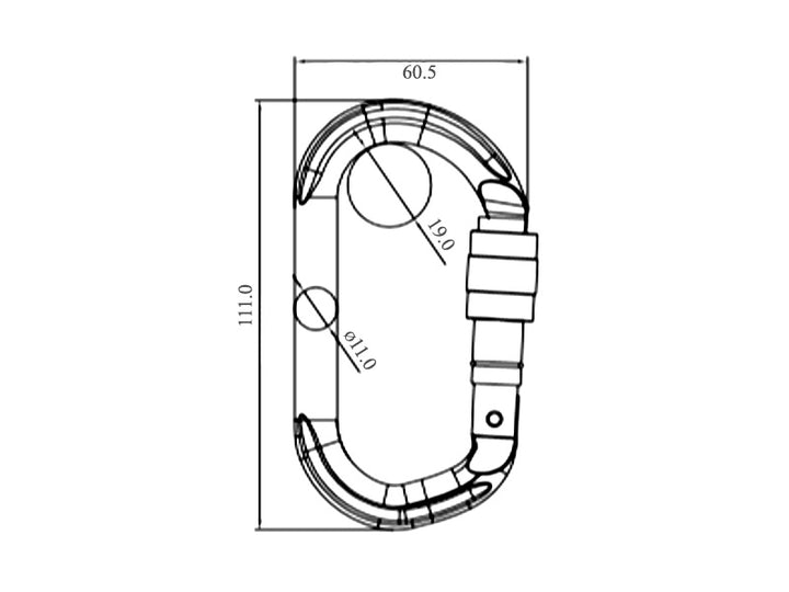 MOSQUETÃO EM ALUMINIO OVAL COM DUPLA TRAVA - BIG-S-2345AS