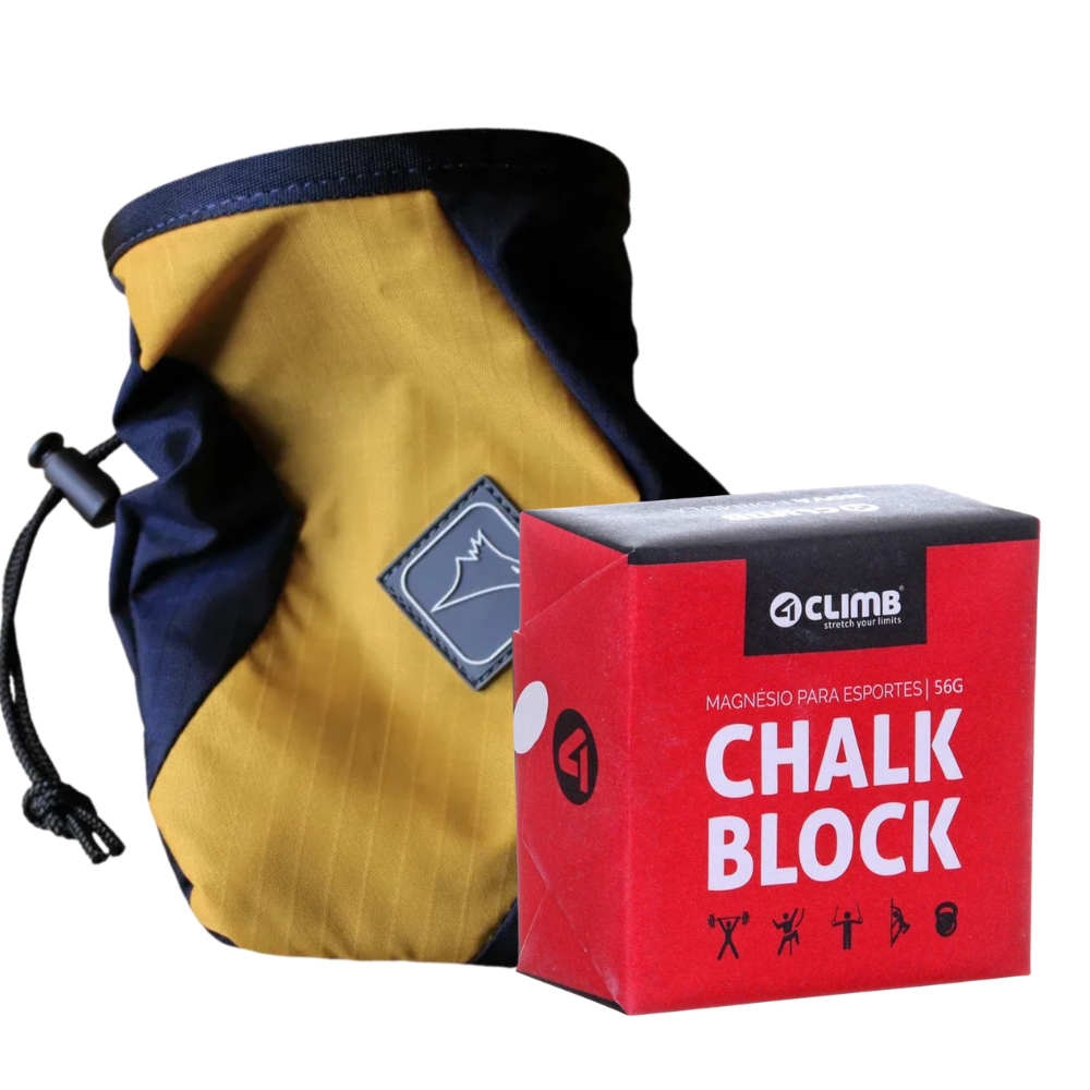 Kit Magnésio 4climb + Saco de Magnésio React Conquista