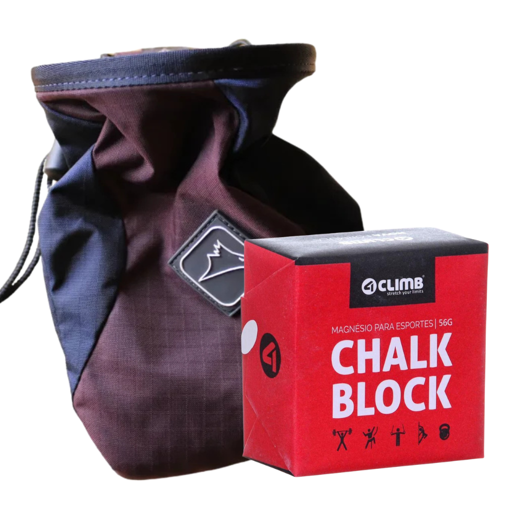 Kit Magnésio 4climb + Saco de Magnésio React Conquista