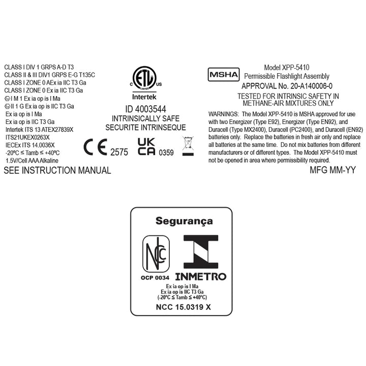 Lanterna de mão intrinsecamente segura - XPP-5410G