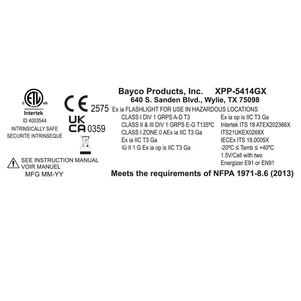 Lanterna Intrinsecamente Segura Com Suporte - XPP-5414GX-K01
