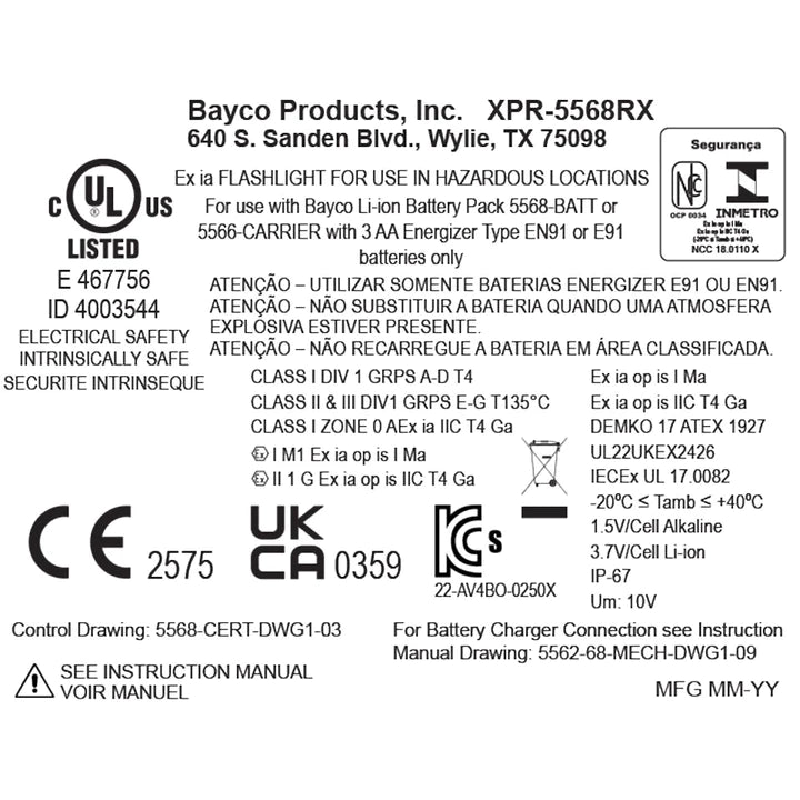 Lanterna intrinsecamente segura tipo cotovelo INTRANT - XPR-5568RX