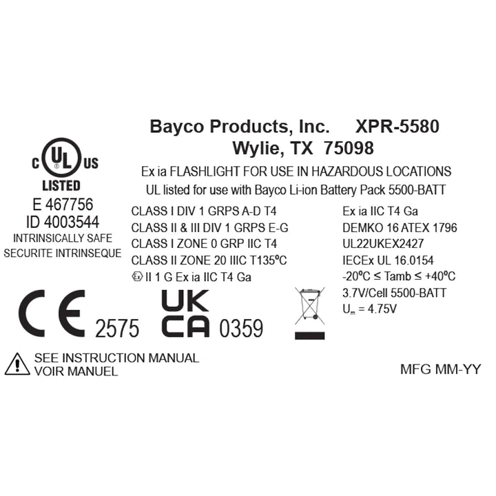 LANTERNA RECARREGÁVEL DE MÃO VIRIBUS - XPR-5580R - INTRINSECAMENTE SEGURA
