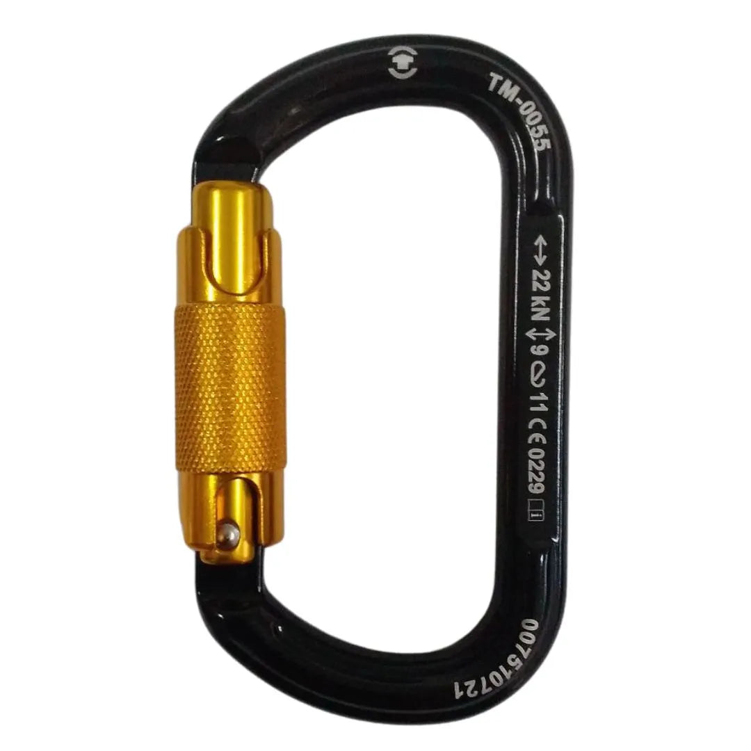 Mosquetão Bullet Auto Alumínio Dupla Trava Automático Keylock 22kn NBR EN Task