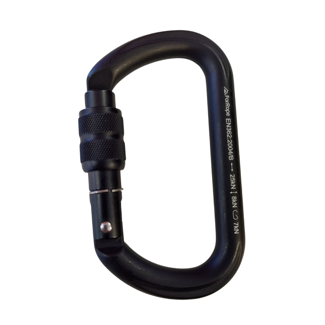 Mosquetão Alumínio Oval TRAVA ROSCA 25KN