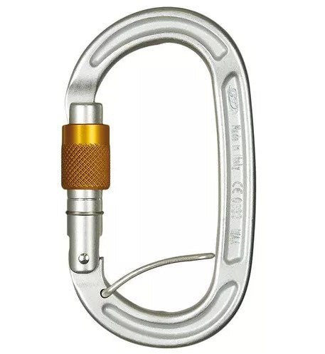 MOSQUETÃO OVAL ALUMÍNIO 25 KN TRAVA ROSCA STRING, EN,CE, UIAA - CT3094